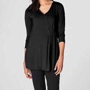 J. Jill NWOT Cross Over Tunic Top Black Size Large